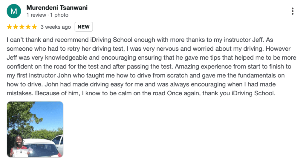 Learner driver shares her positive experience at iDriving School